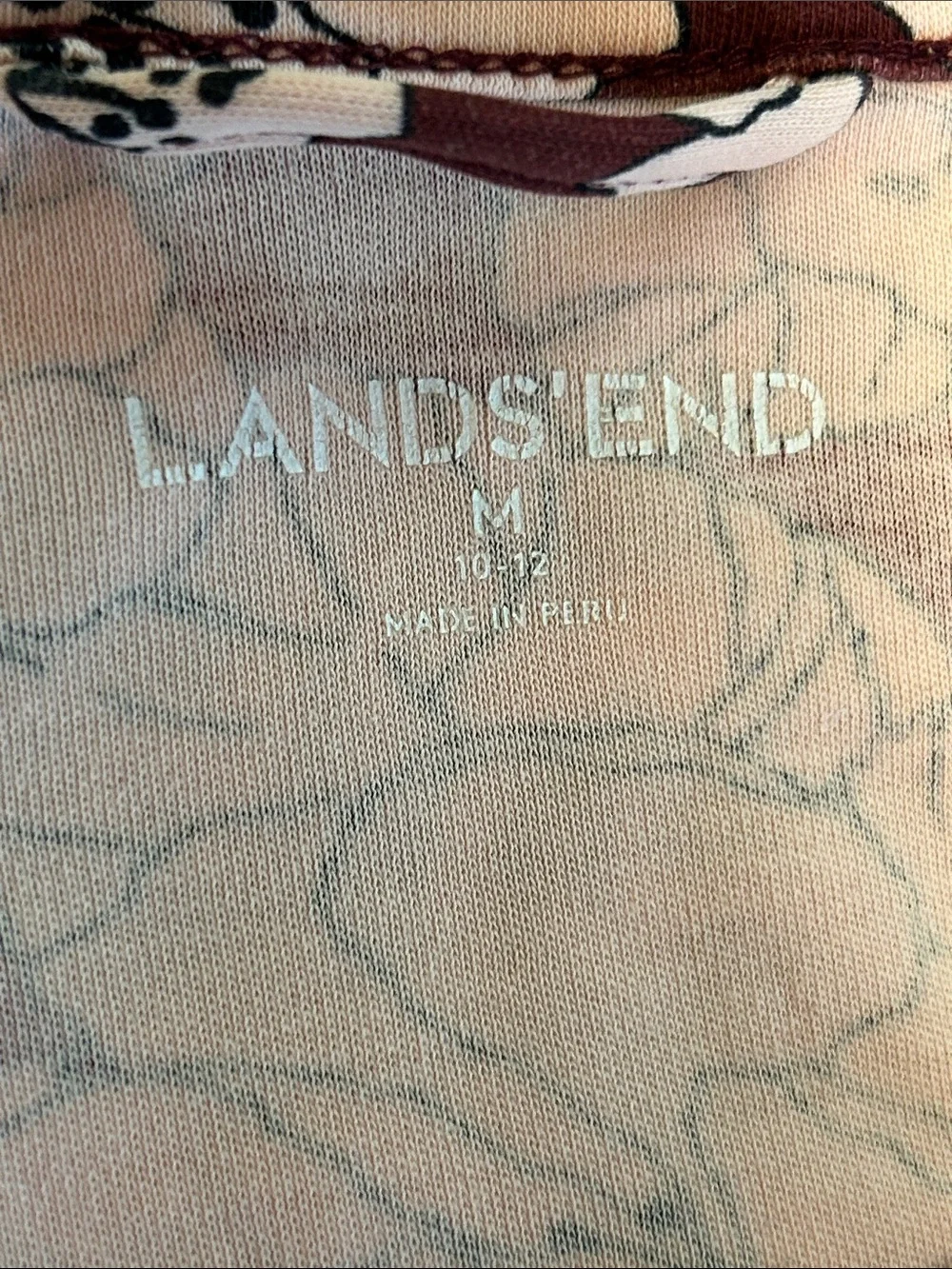 Land’s End burgundy and pink long sleeve nightgown size M